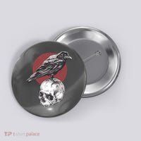 Raven On Skull Button thumb 0