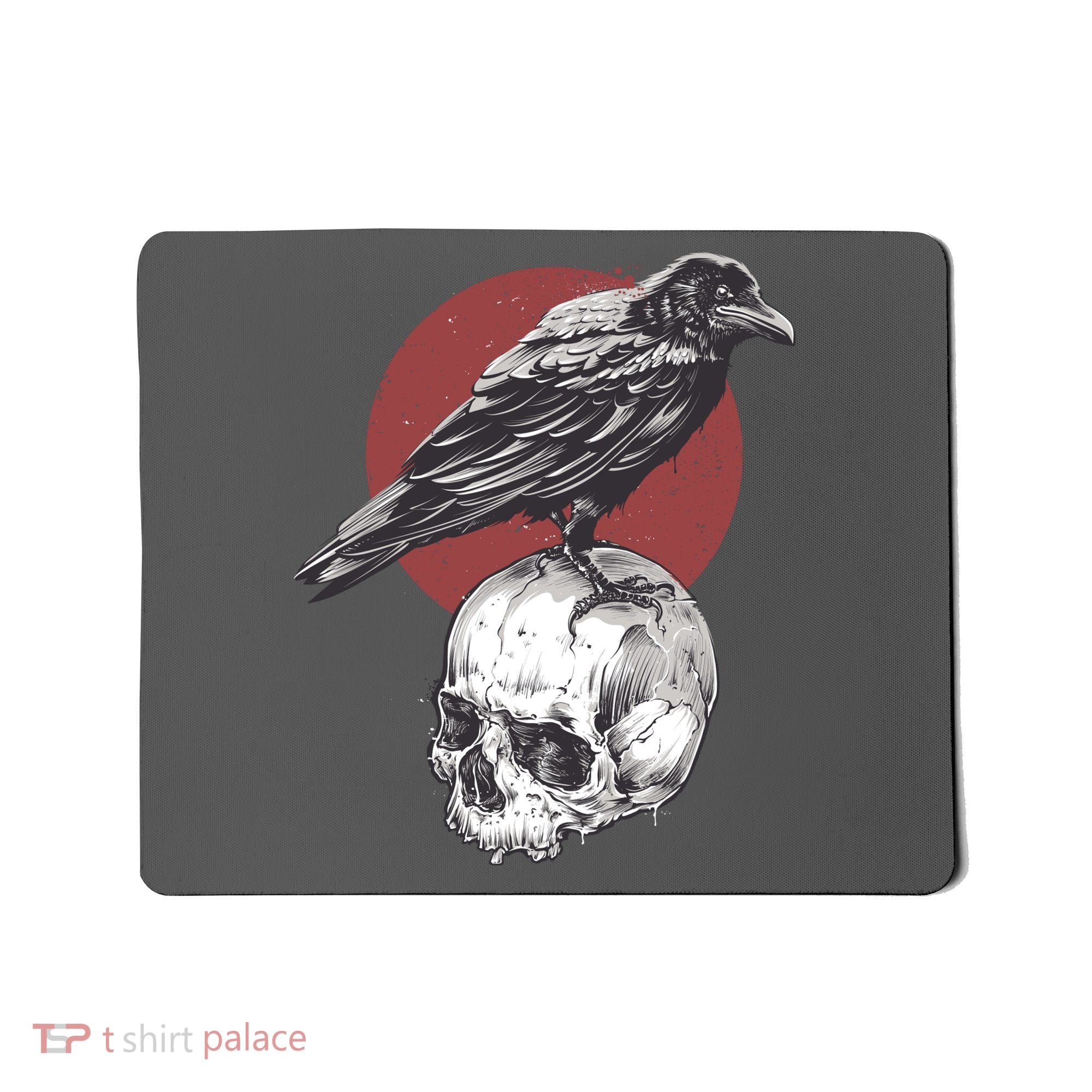 Raven On Skull Mousepad