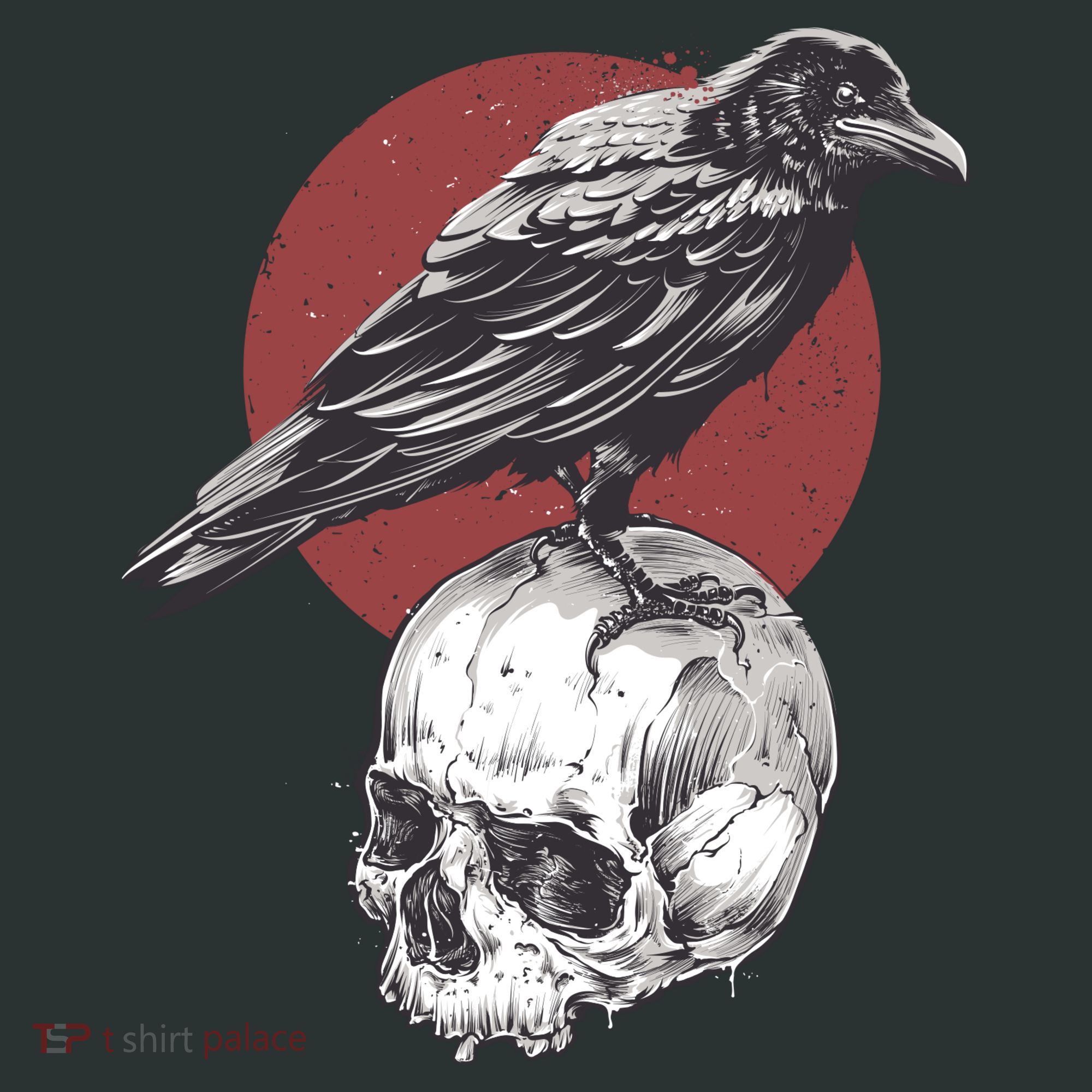 Raven On Skull Mousepad