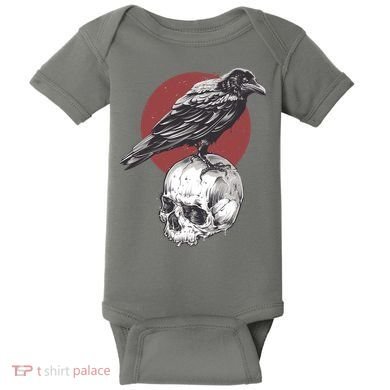 Raven On Skull Baby Bodysuit