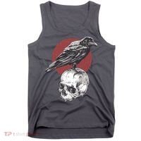 Raven On Skull Tank Top thumb 0