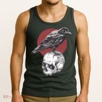 Raven On Skull Tank Top thumb 3