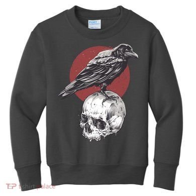 Raven On Skull Kids Sweatshirt