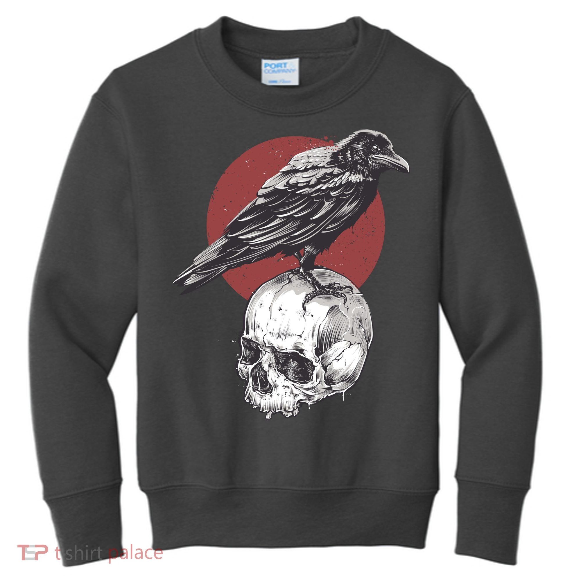 Raven On Skull Kids Sweatshirt