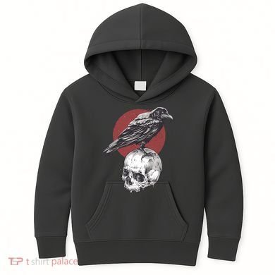 Raven On Skull Kids Hoodie