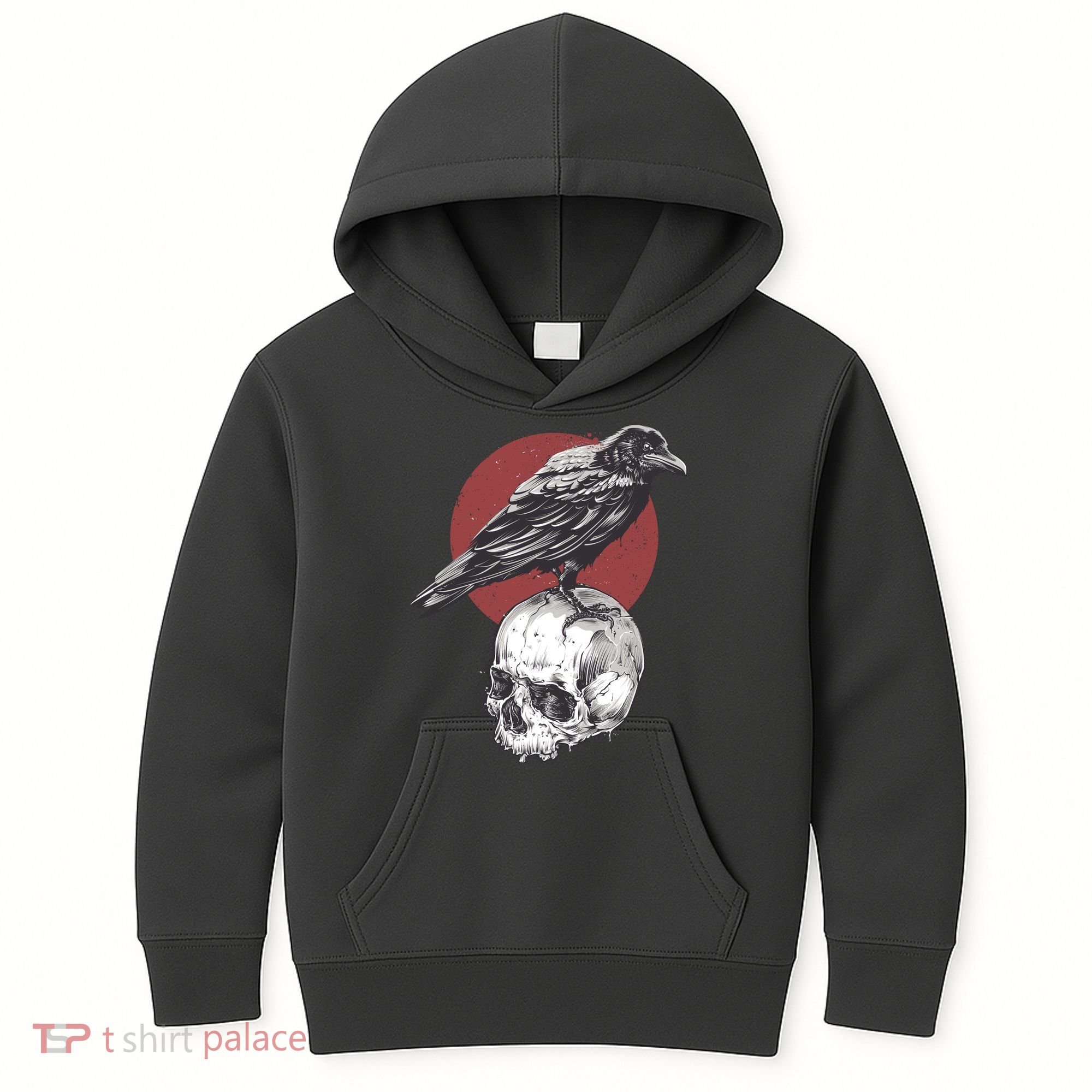 Raven On Skull Kids Hoodie