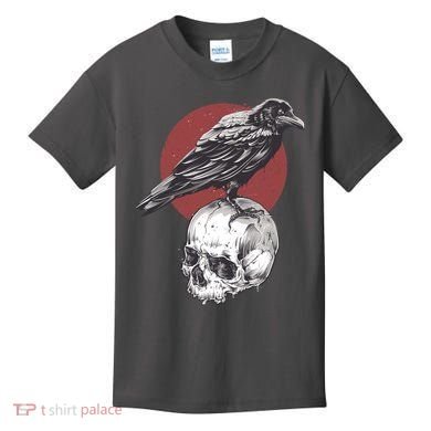 Raven On Skull Kids T-Shirt