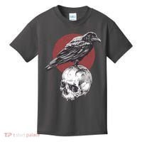 Raven On Skull Kids T-Shirt thumb 0
