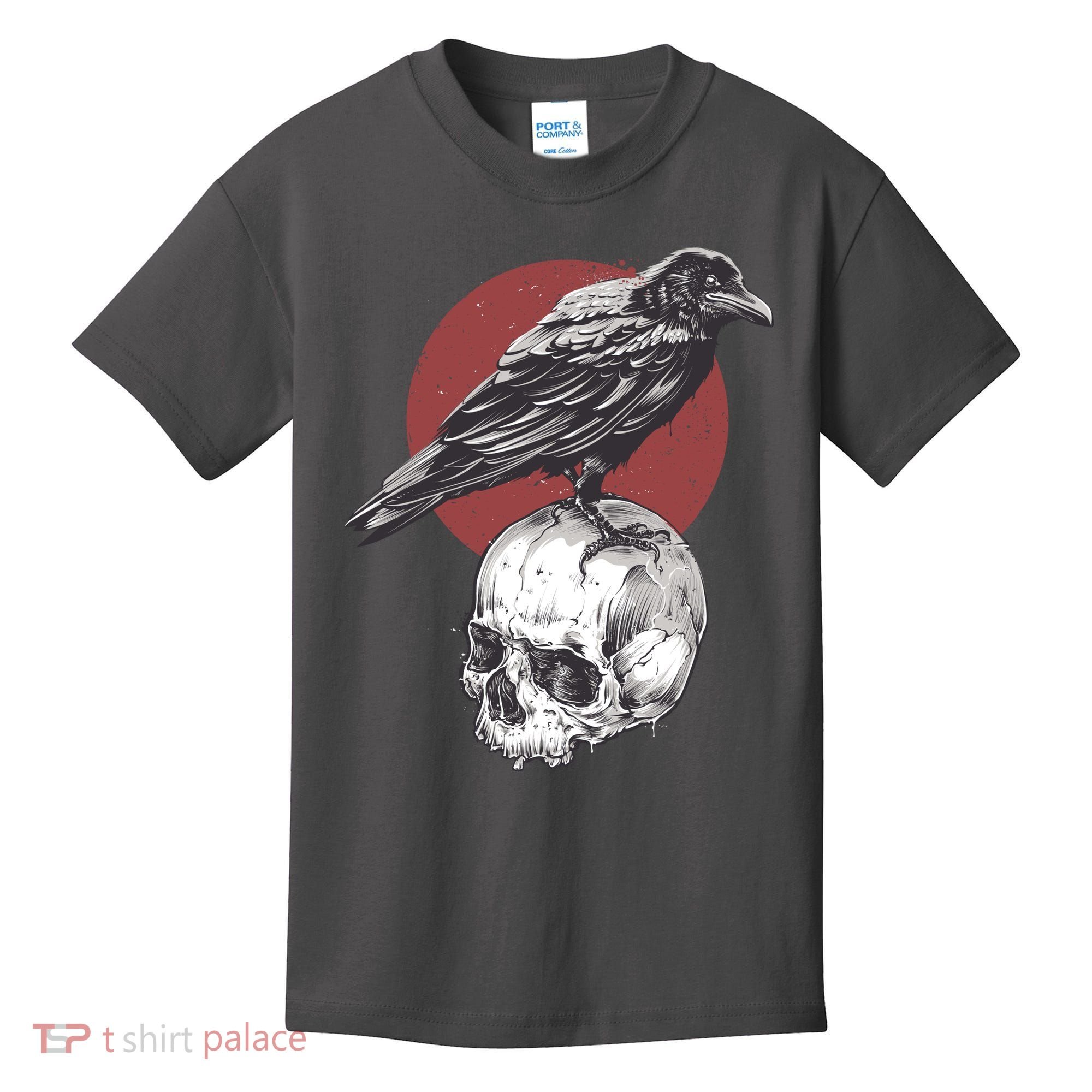 Raven On Skull Kids T-Shirt