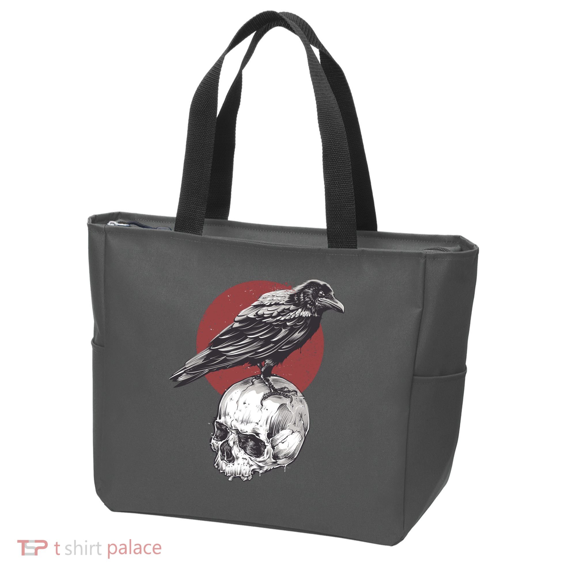 Raven On Skull Bag
