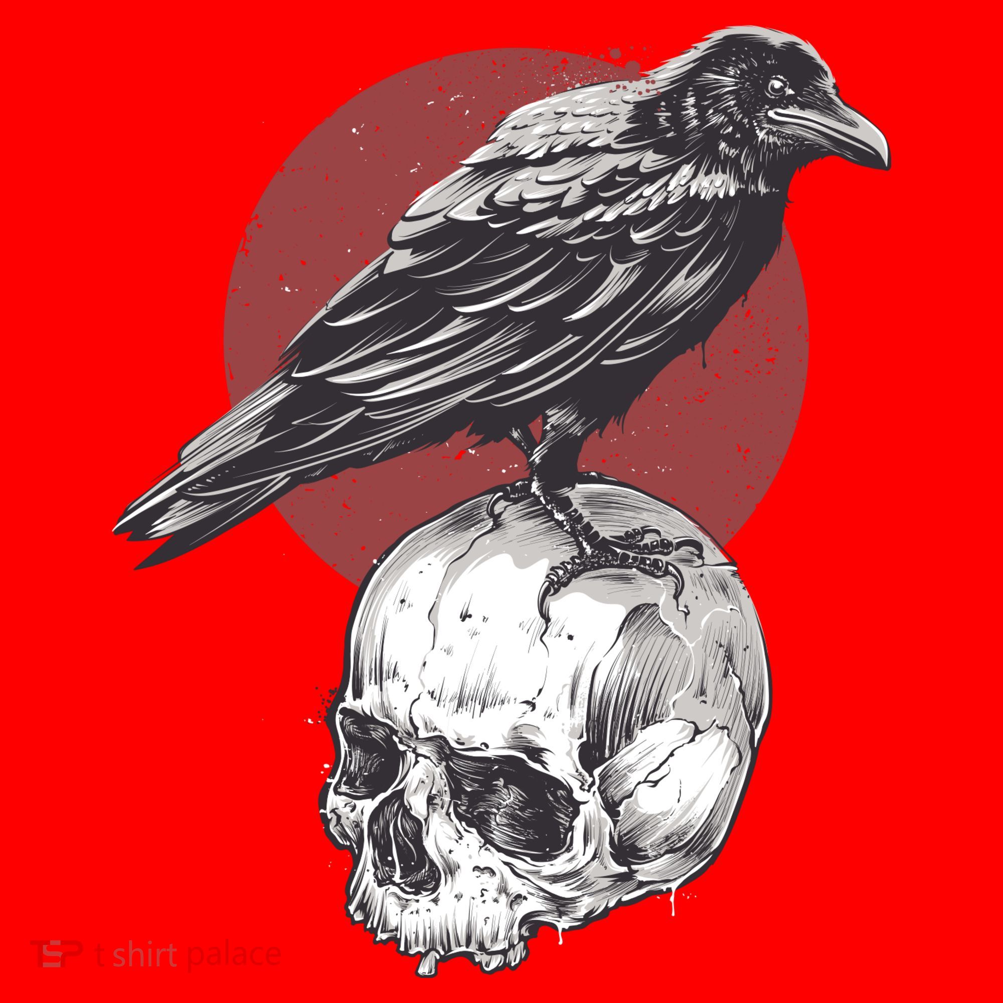 Raven On Skull Santa Hat