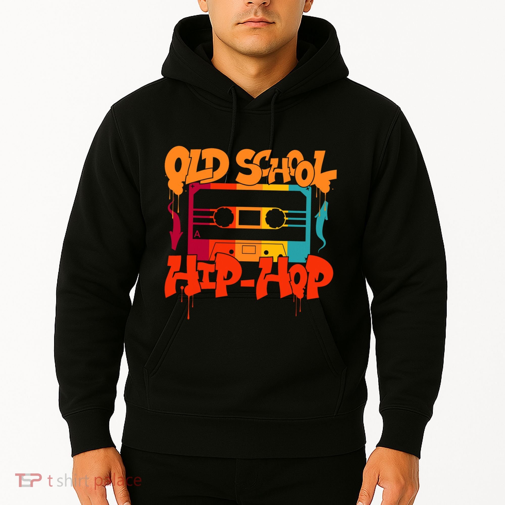 Retro Old School Hip Hop 80s 90s Graffiti Cassette Hoodie