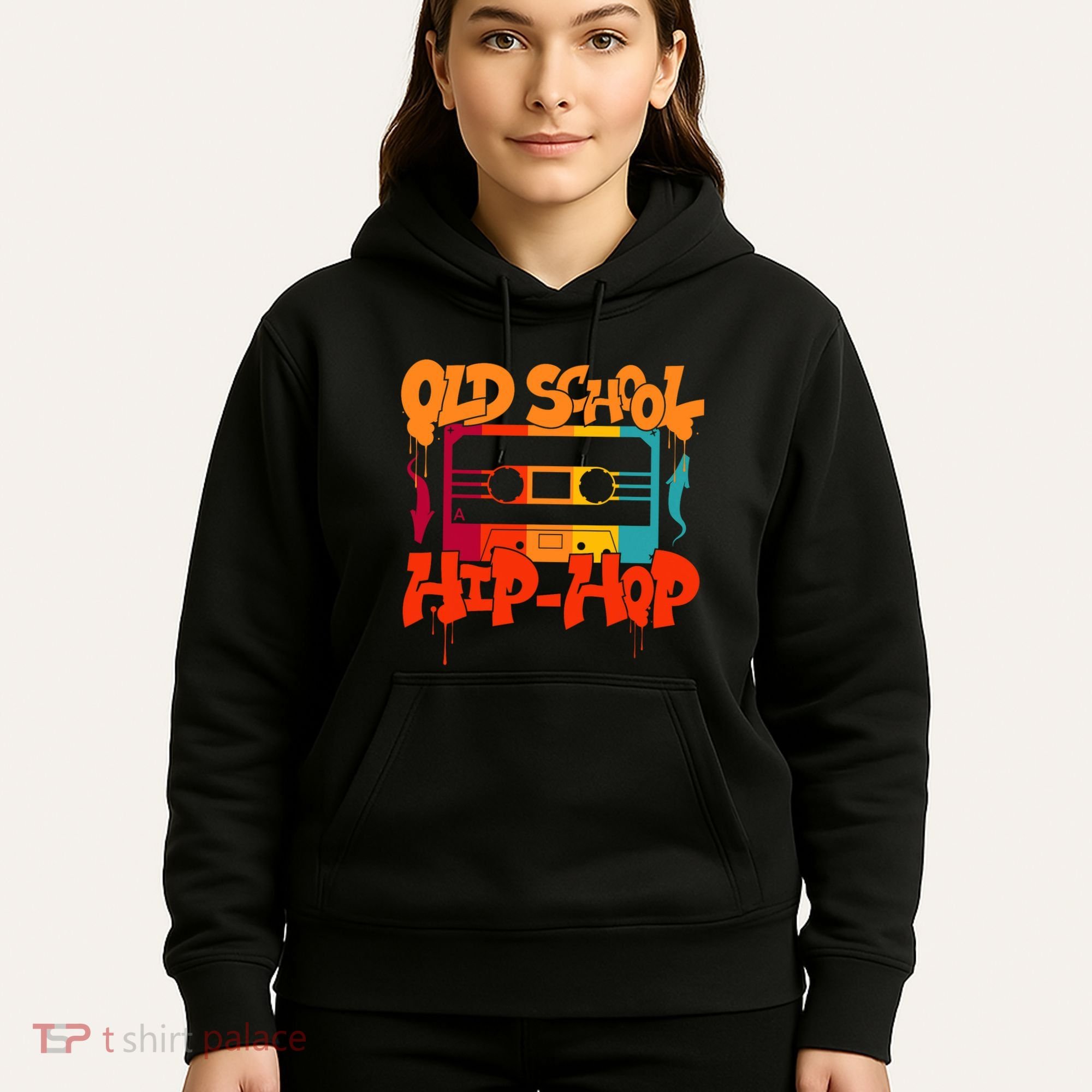 Retro Old School Hip Hop 80s 90s Graffiti Cassette Hoodie