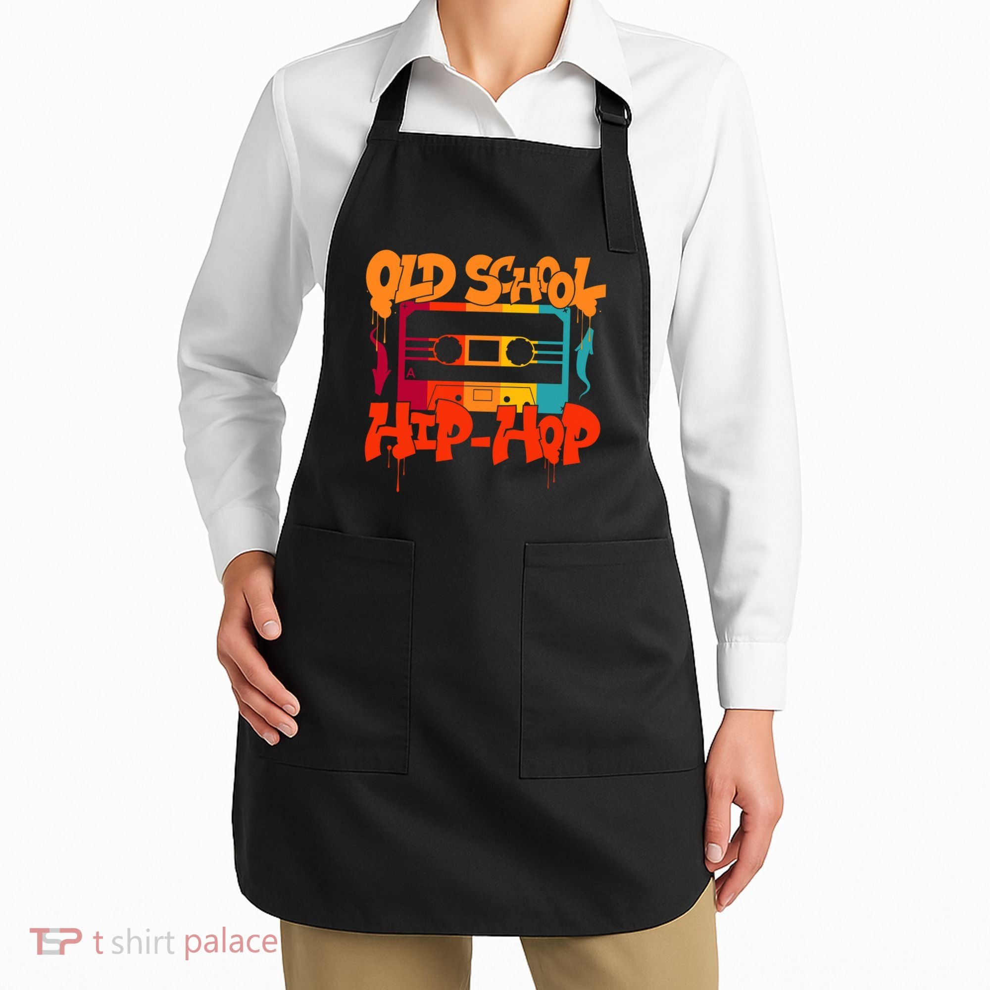 Retro Old School Hip Hop 80s 90s Graffiti Cassette Apron