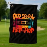Retro Old School Hip Hop 80s 90s Graffiti Cassette Golf Towel thumb 1