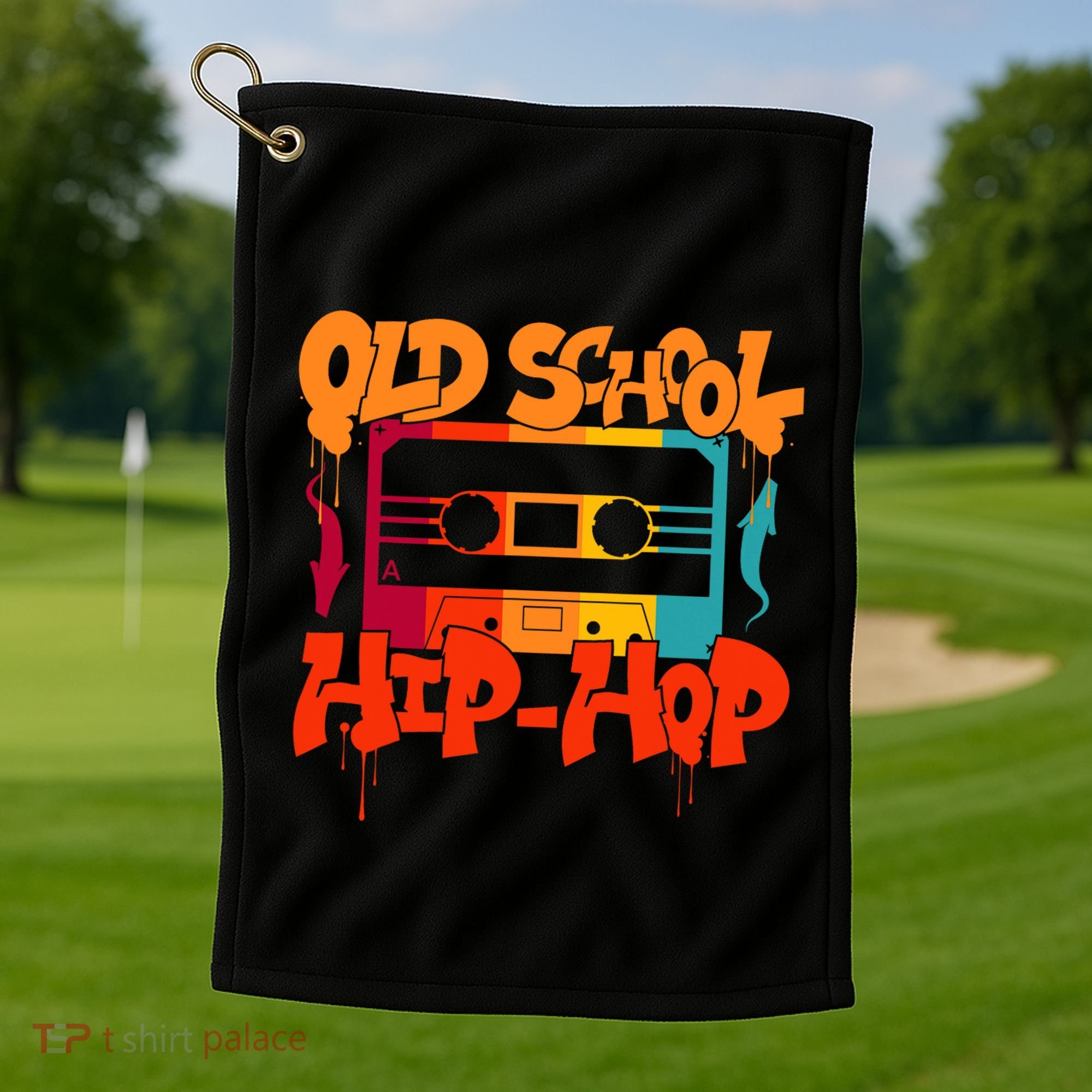 Retro Old School Hip Hop 80s 90s Graffiti Cassette Golf Towel