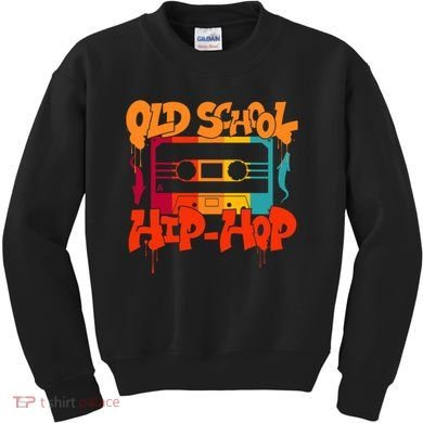 Retro Old School Hip Hop 80s 90s Graffiti Cassette Kids Sweatshirt