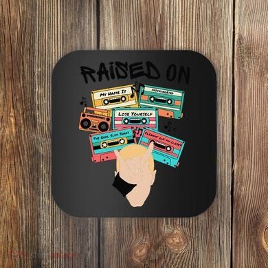 Raised On Slim Retro Cassettes Hip Hop Coaster