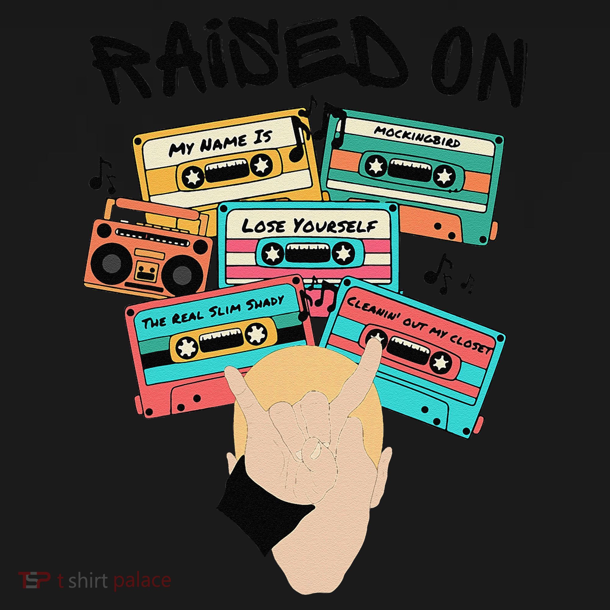 Raised On Slim Retro Cassettes Hip Hop Toddler Hoodie