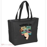 Raised On Slim Retro Cassettes Hip Hop Tote Bag thumb 2