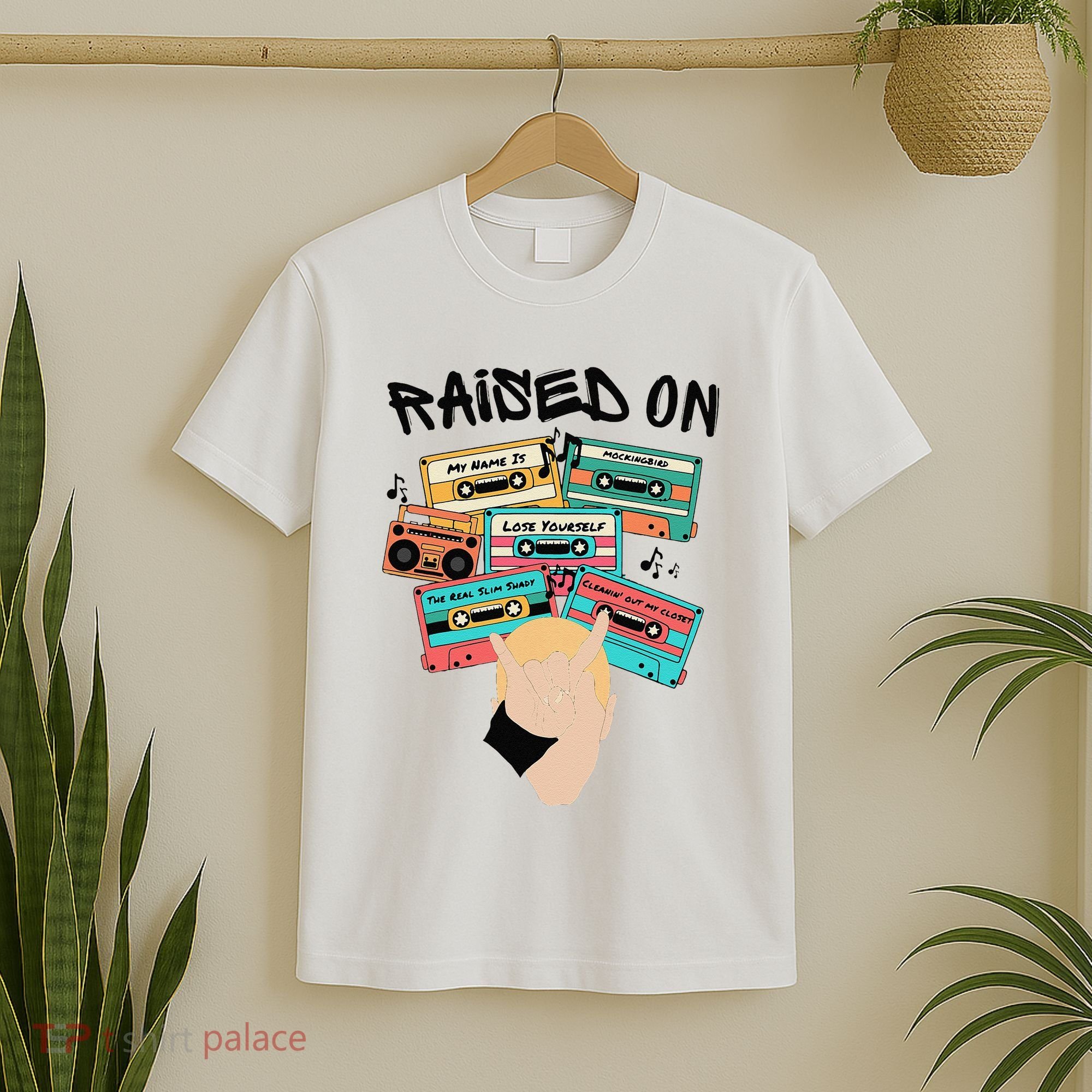 Raised On Slim Retro Cassettes Hip Hop T-Shirt