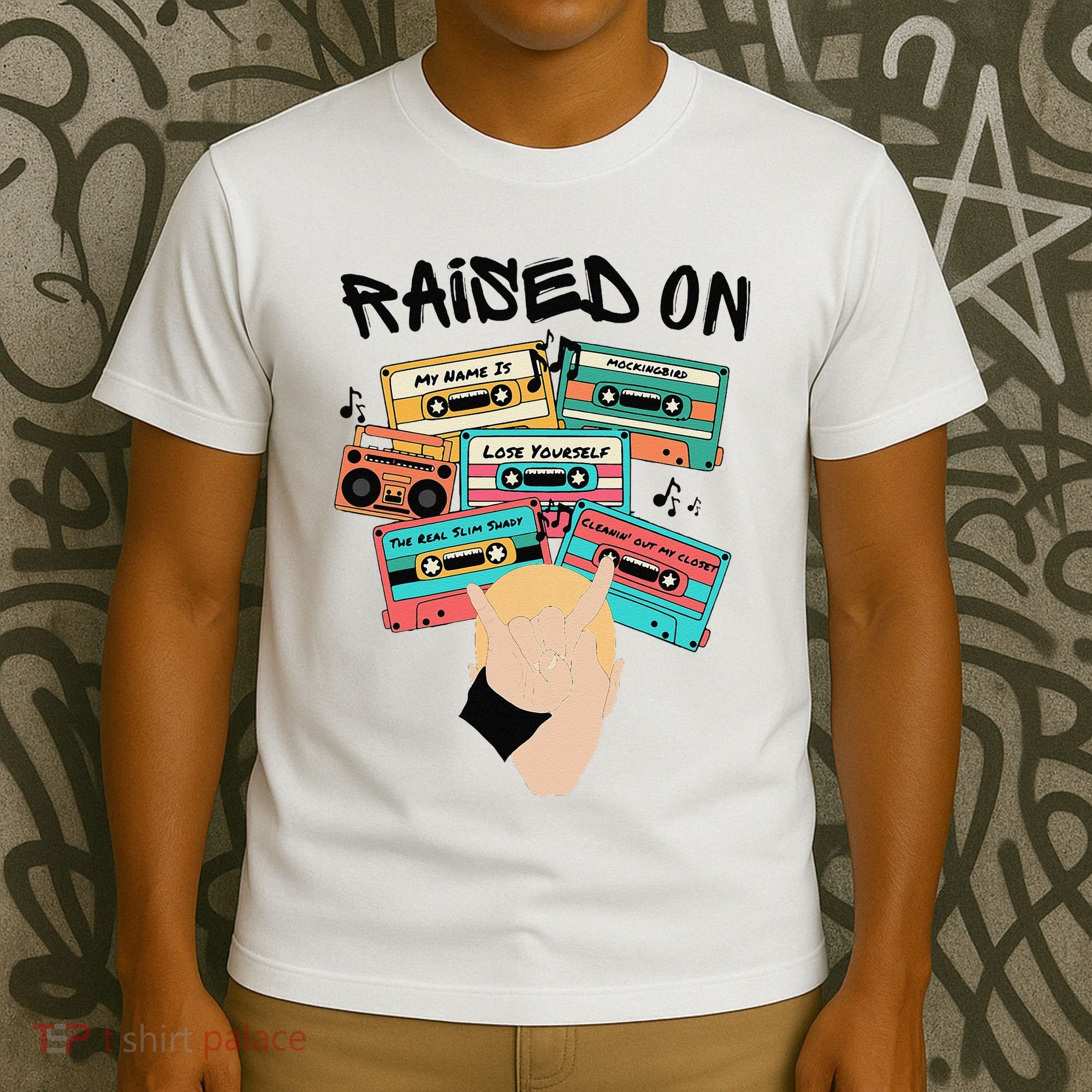 Raised On Slim Retro Cassettes Hip Hop T-Shirt