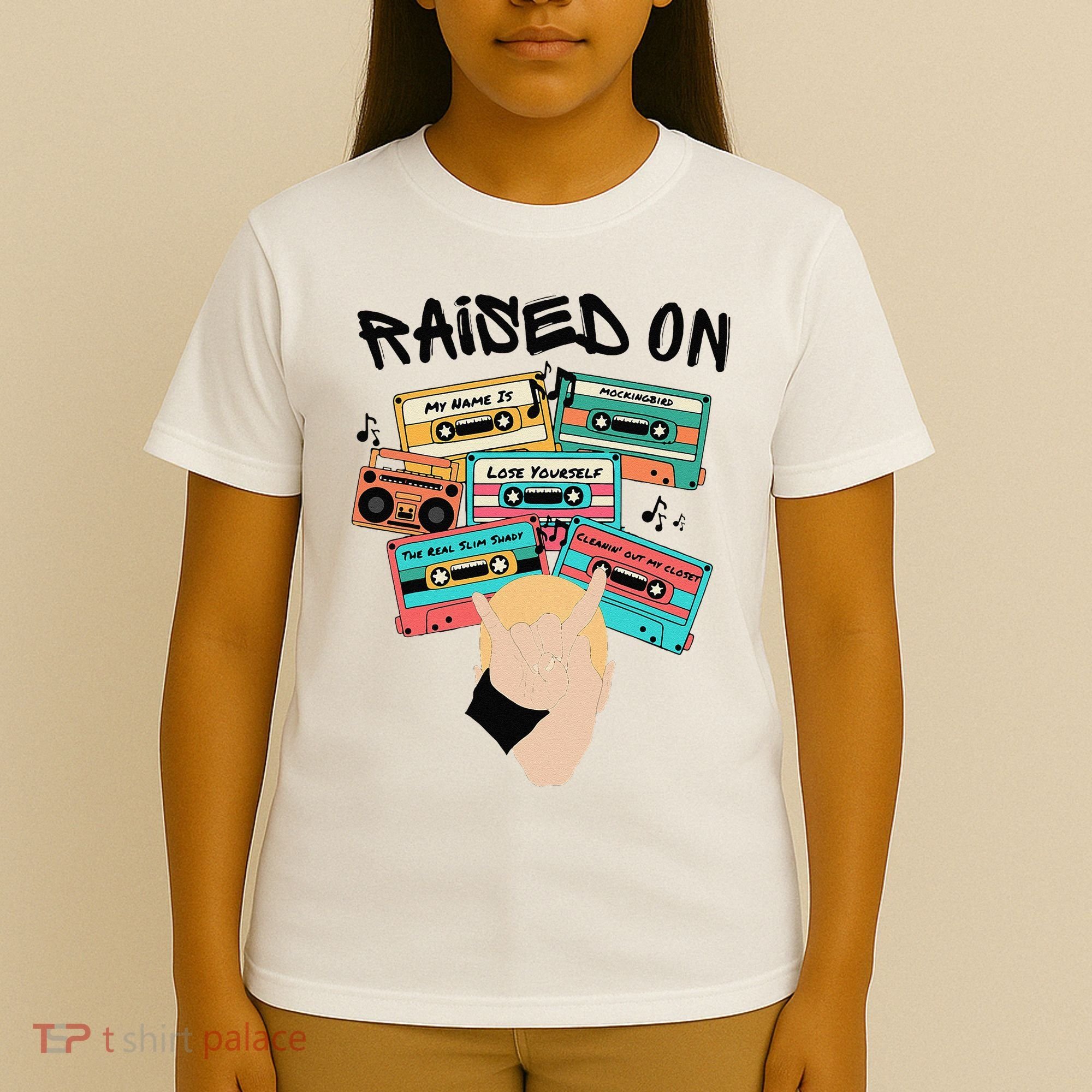 Raised On Slim Retro Cassettes Hip Hop T-Shirt