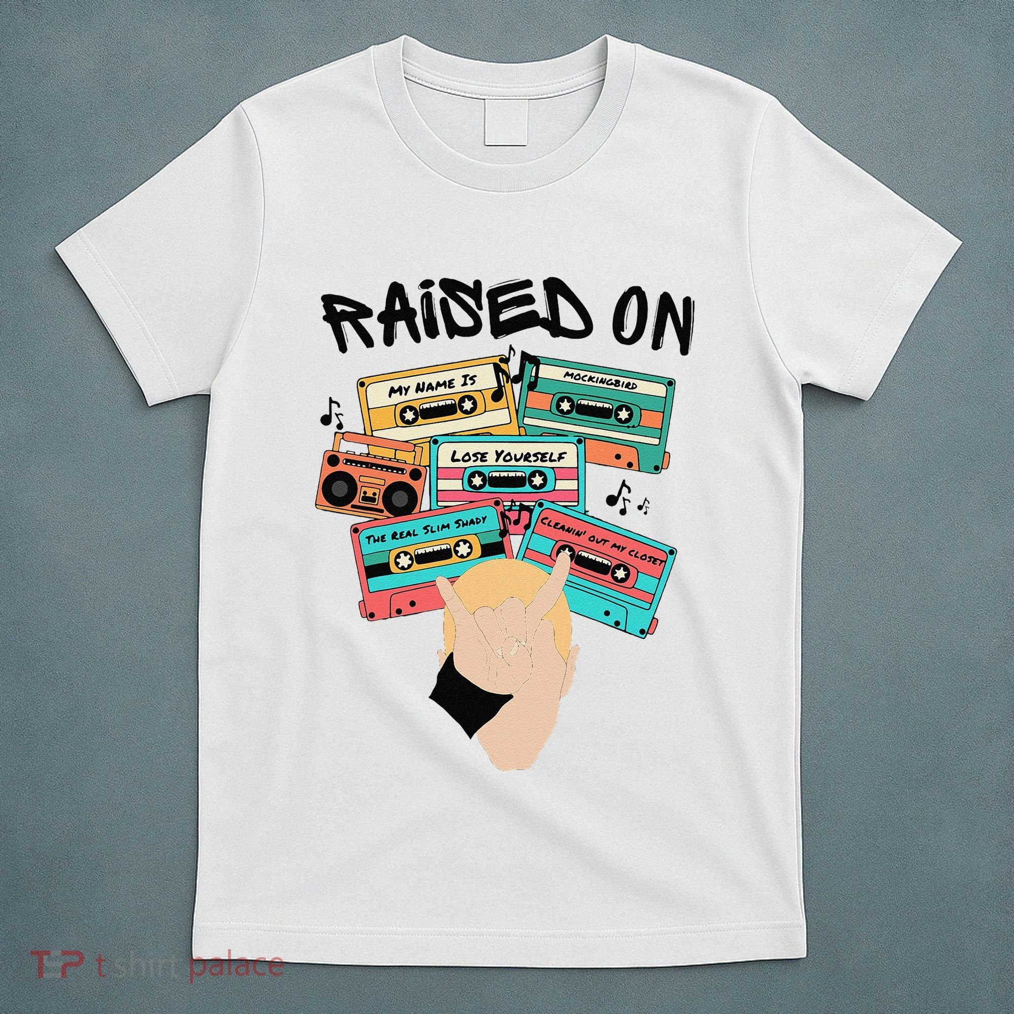 Raised On Slim Retro Cassettes Hip Hop T-Shirt
