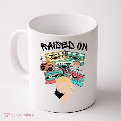 Raised On Slim Retro Cassettes Hip Hop Coffee Mug