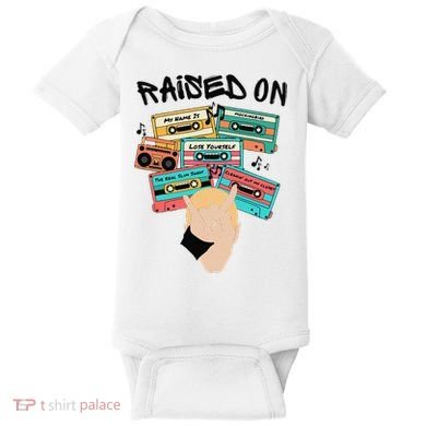 Raised On Slim Retro Cassettes Hip Hop Baby Bodysuit