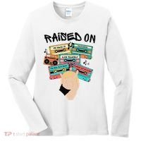 Raised On Slim Retro Cassettes Hip Hop Women's Long Sleeve Shirt thumb 0