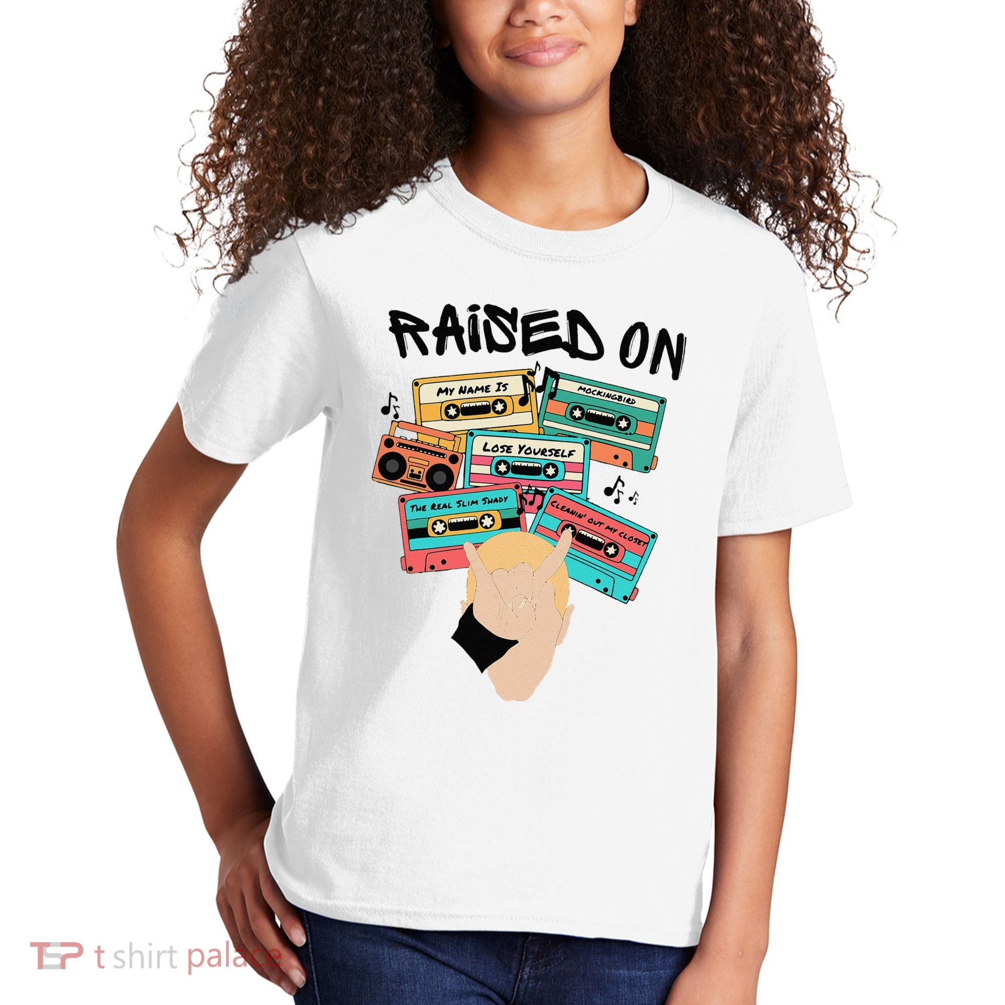Raised On Slim Retro Cassettes Hip Hop Kids T-Shirt