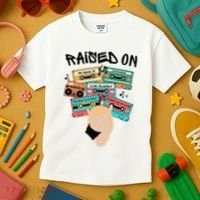 Raised On Slim Retro Cassettes Hip Hop Kids T-Shirt thumb 3