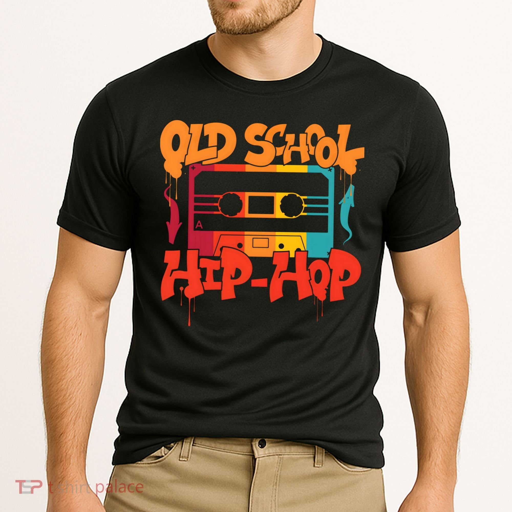 Retro Old School Hip Hop 80s 90s Graffiti Cassette Cooling Performance Crew T-Shirt