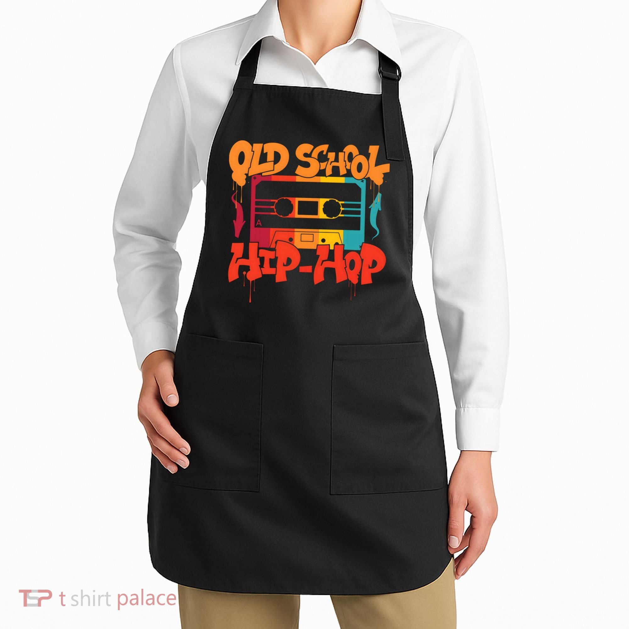 Retro Old School Hip Hop 80s 90s Graffiti Cassette Apron