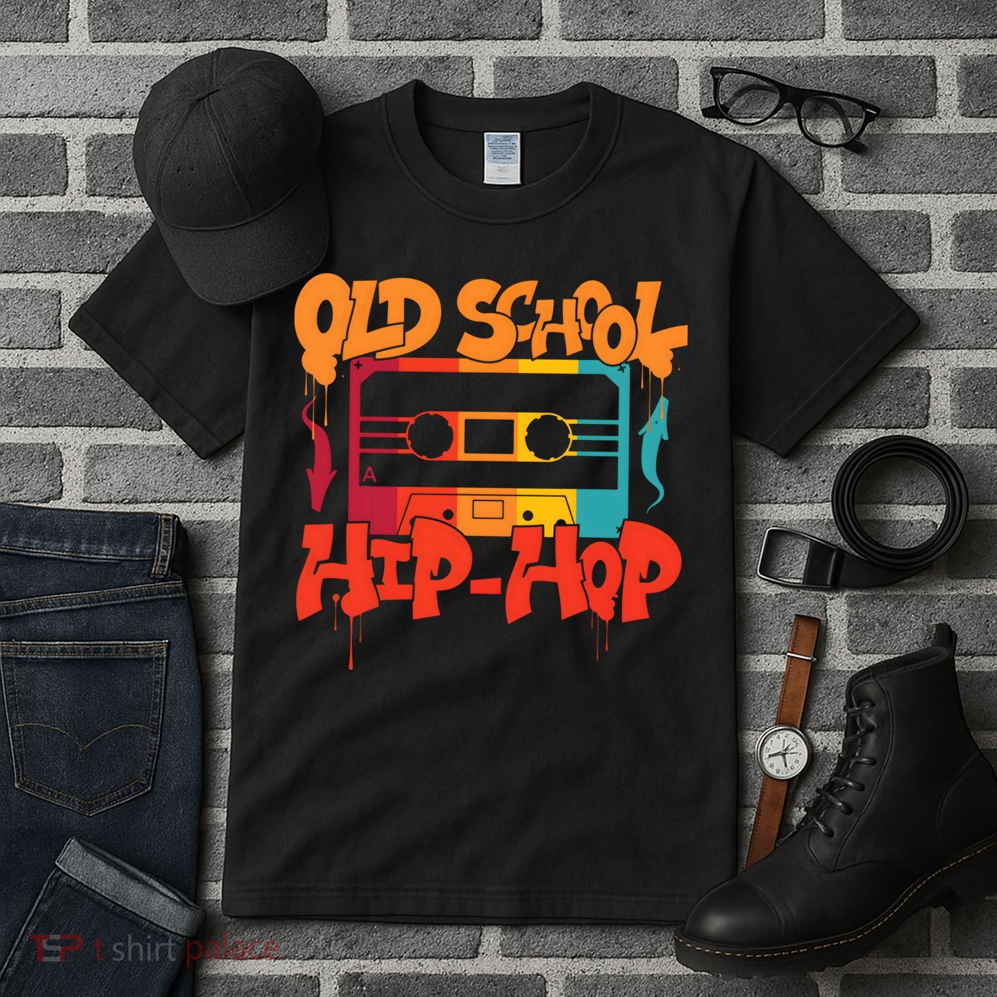 Retro Old School Hip Hop 80s 90s Graffiti Cassette Tall T-Shirt