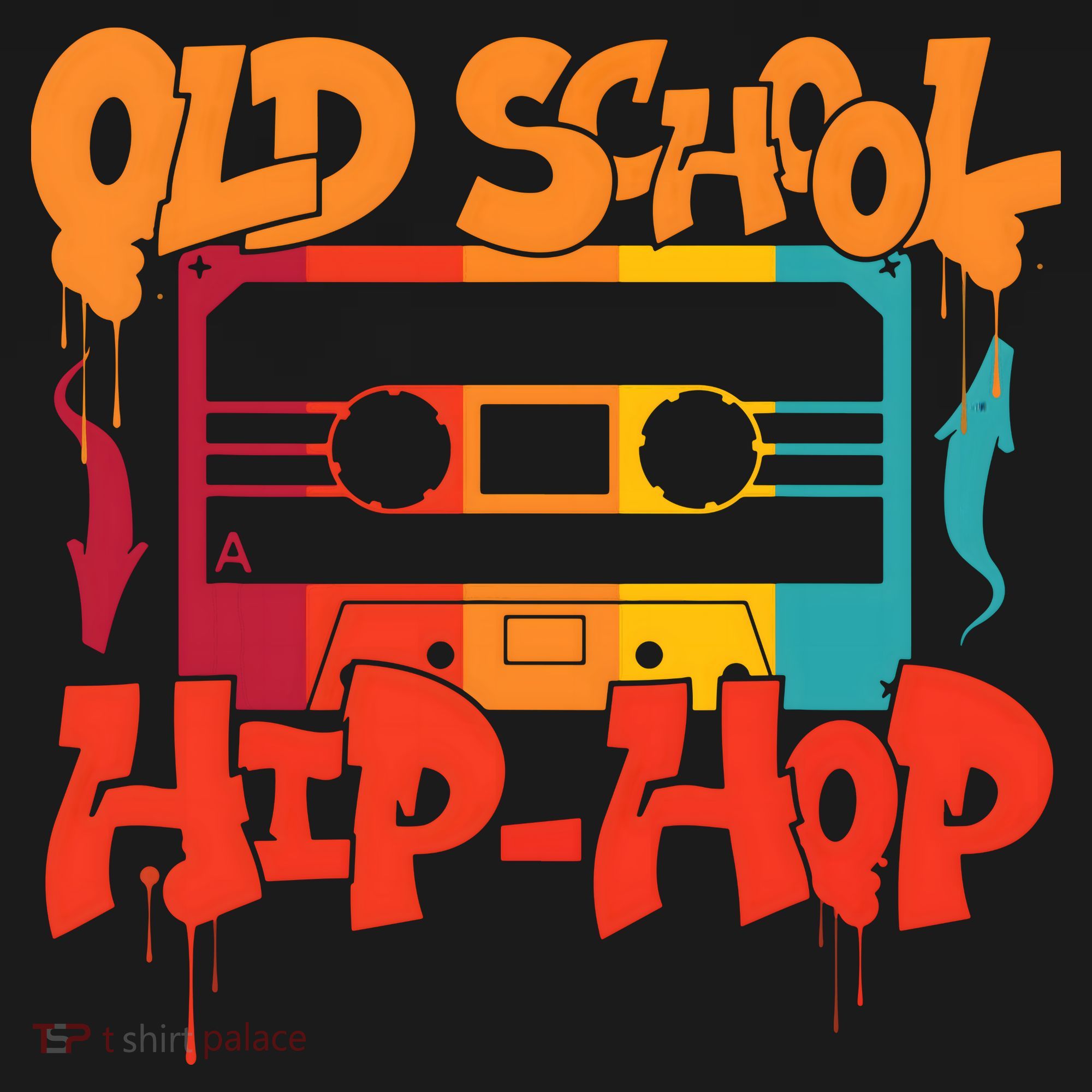 Retro Old School Hip Hop 80s 90s Graffiti Cassette Hooded Wearable Blanket