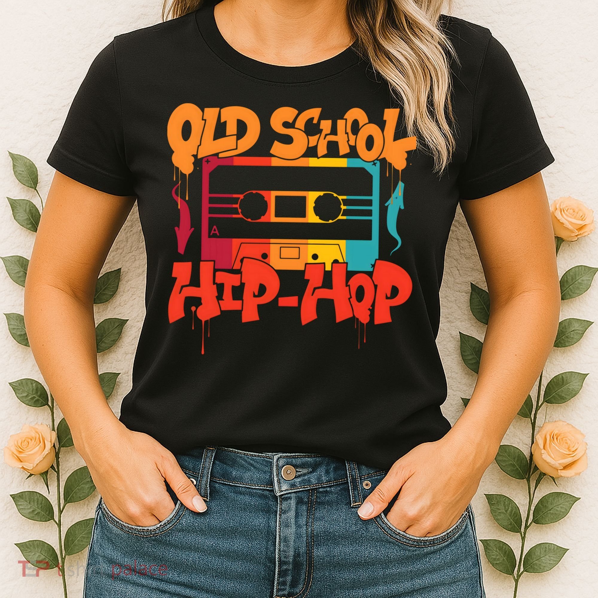 Retro Old School Hip Hop 80s 90s Graffiti Cassette Women's T-Shirt