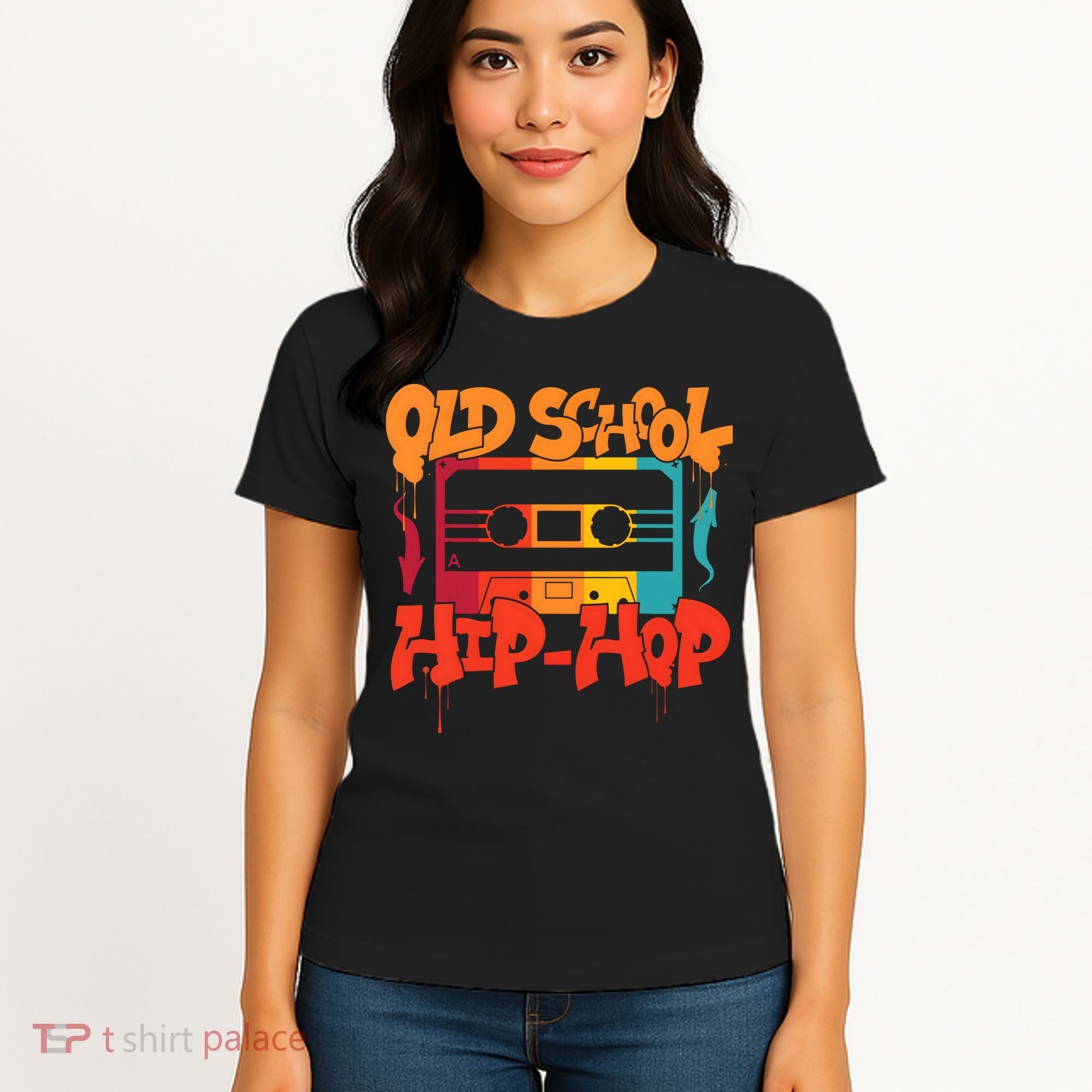 Retro Old School Hip Hop 80s 90s Graffiti Cassette Women's T-Shirt