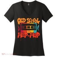 Retro Old School Hip Hop 80s 90s Graffiti Cassette Women's V-Neck T-Shirt thumb 0