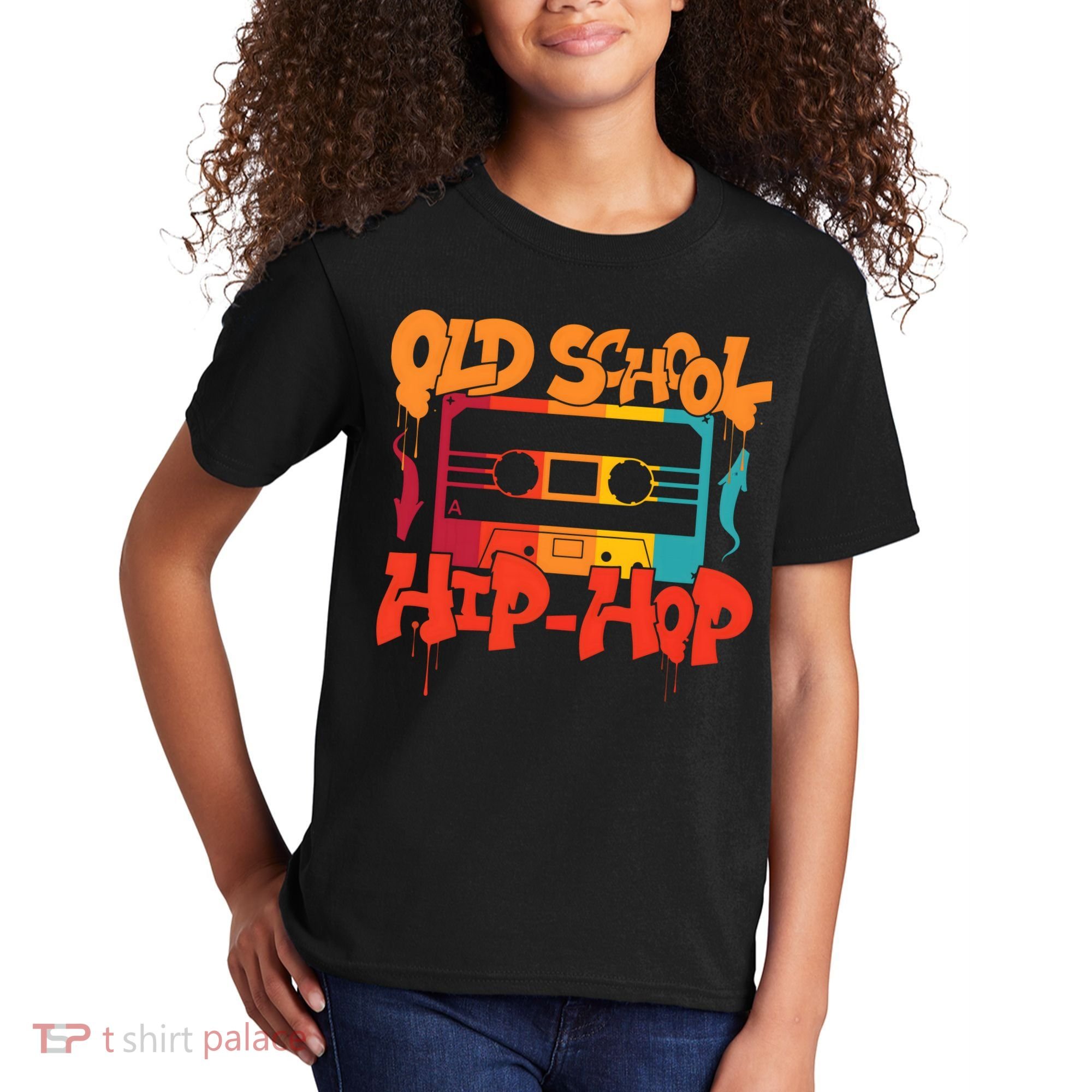 Retro Old School Hip Hop 80s 90s Graffiti Cassette Kids T-Shirt
