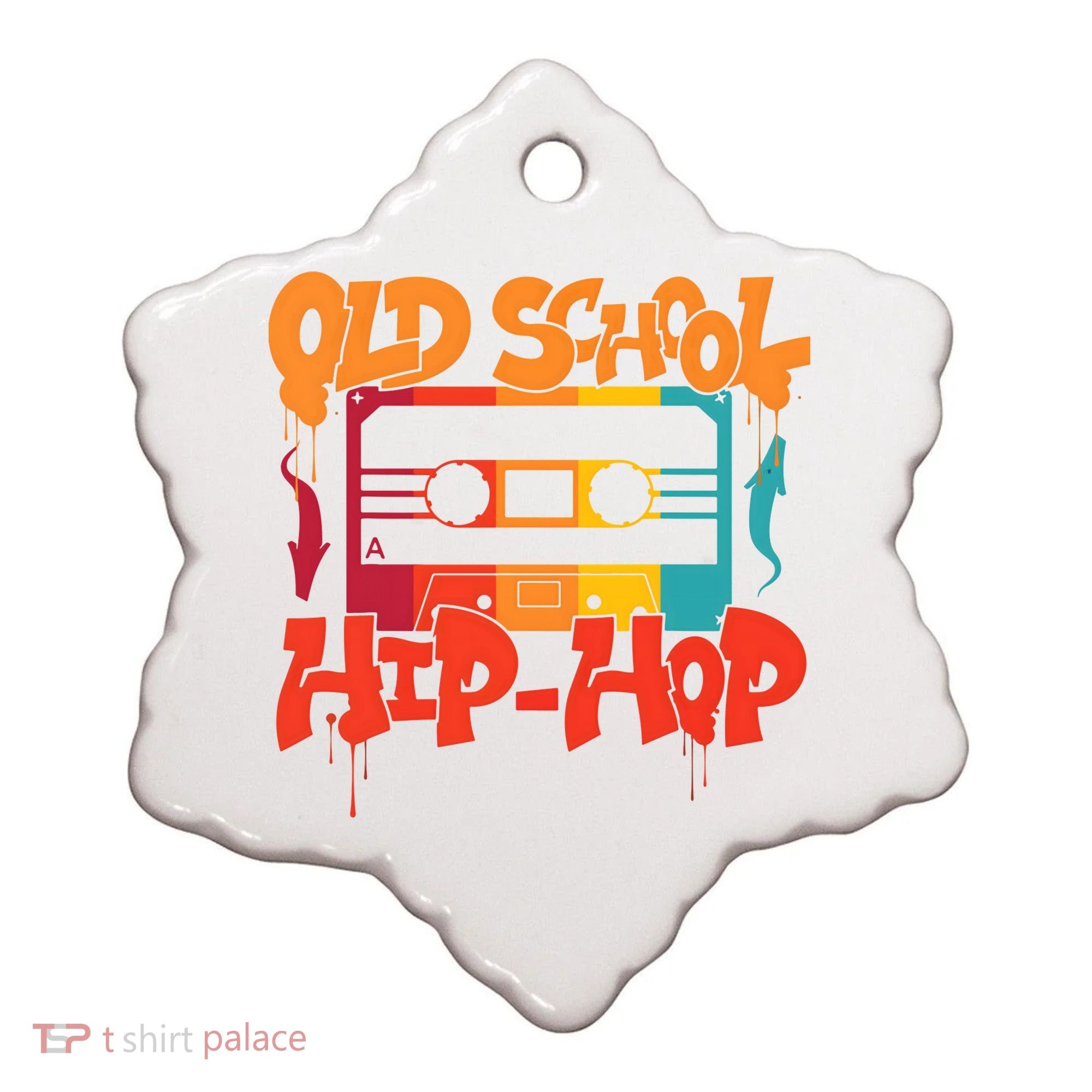 Retro Old School Hip Hop 80s 90s Graffiti Cassette Ceramic Ornament