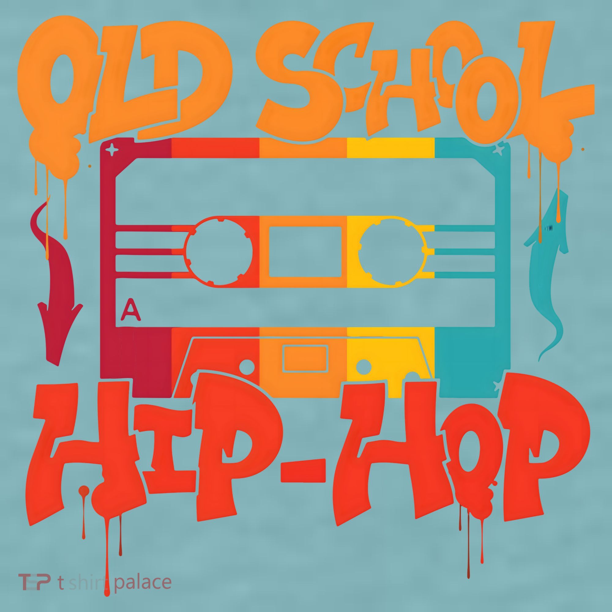 Retro Old School Hip Hop 80s 90s Graffiti Cassette Sueded Cloud Jersey T-Shirt