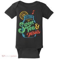 Raised On Sweet Tea & Jesus Baby Bodysuit thumb 0
