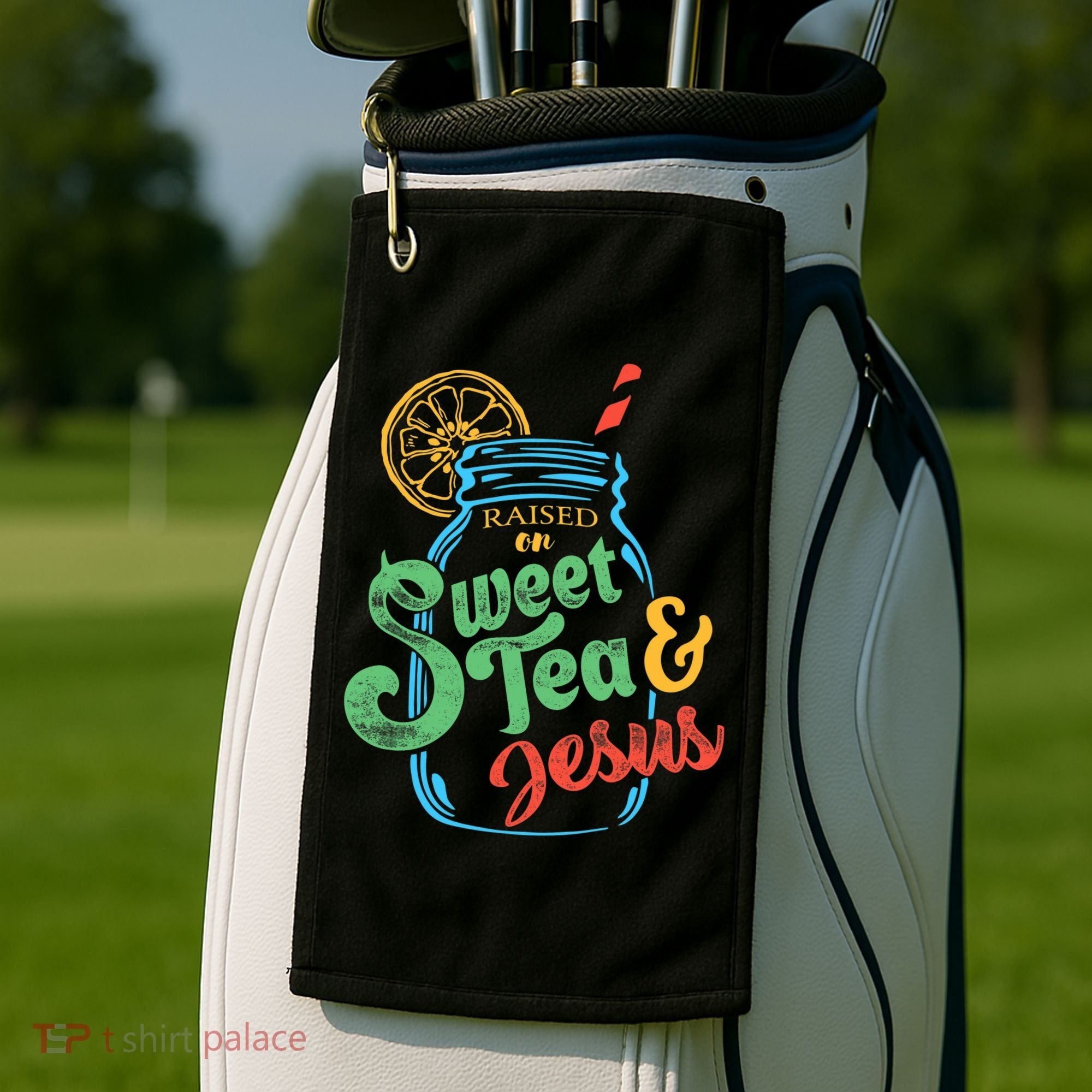 Raised On Sweet Tea & Jesus Golf Towel
