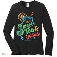 Raised On Sweet Tea & Jesus Women's Long Sleeve Shirt thumb 0