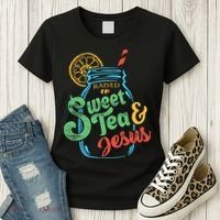 Raised On Sweet Tea & Jesus Women's T-Shirt thumb 3