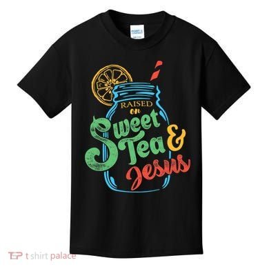 Raised On Sweet Tea & Jesus Kids T-Shirt
