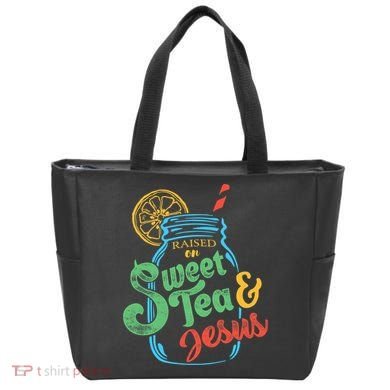 Raised On Sweet Tea & Jesus Tote Bag
