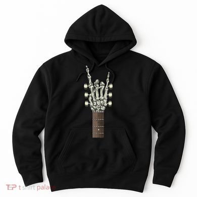 Rock On Skeleton Hand Guitar Rock & Roll Rock Band Hoodie
